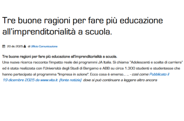 Tre buone ragioni per fare più educazione all’imprenditorialità a scuola